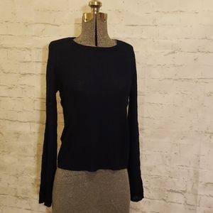 NWOT MANGO Semisheer Navy Blue Lightweight Sweater